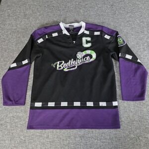 BEETLEJUICE JERSEY Mens Hockey Jersey Snake Purple Black Box Lunch Small